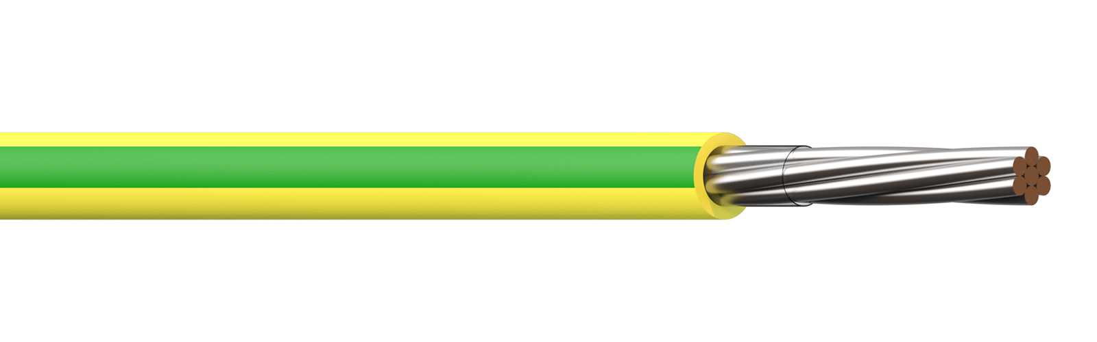 Draka - UX 1000V 1X10mm² P15 Gul/Grønn