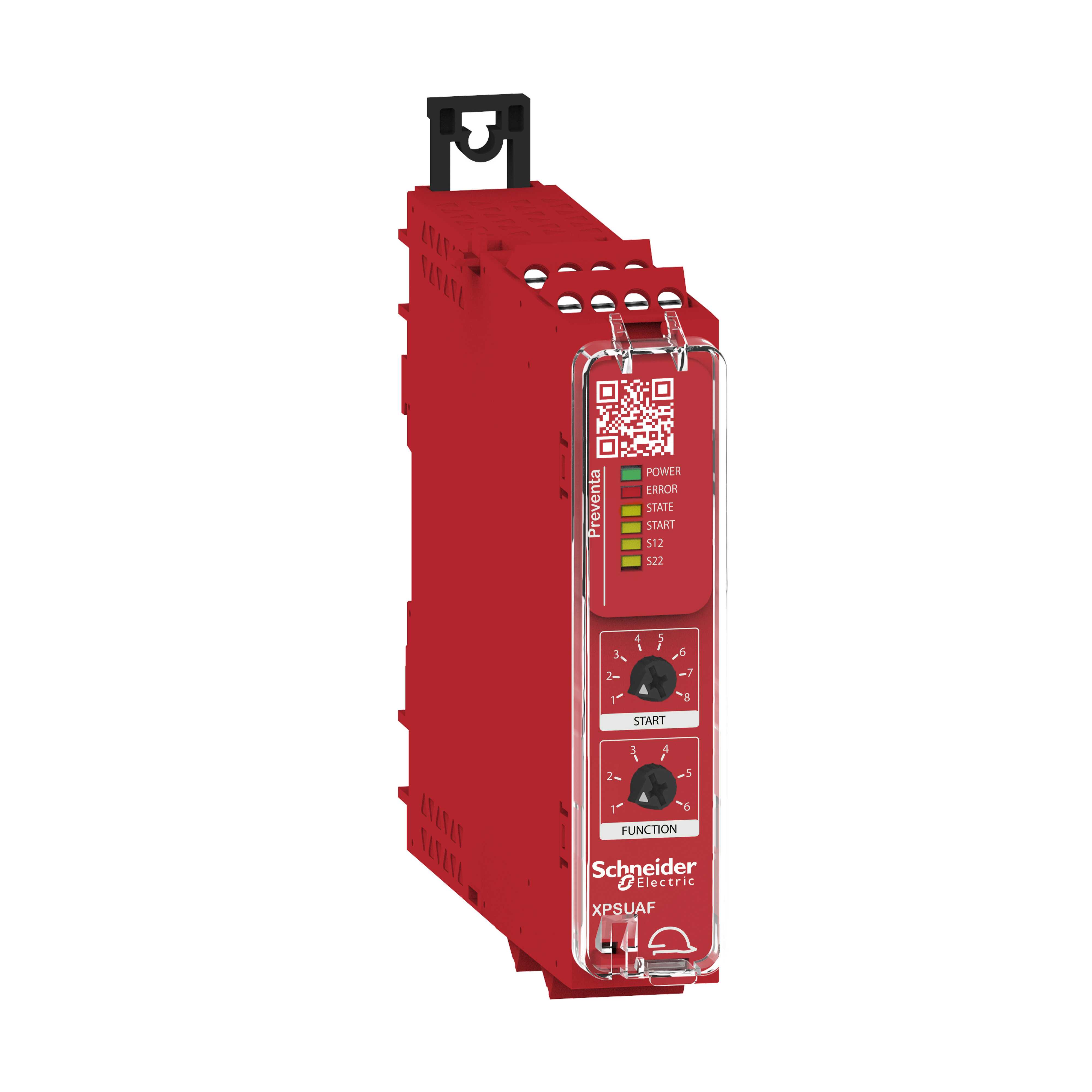 Schneider Electric - Sikkerhetsrelé universal kat. 4 med 2 sikkerhetsinnganger og 3xNO ut m/skru og 24V