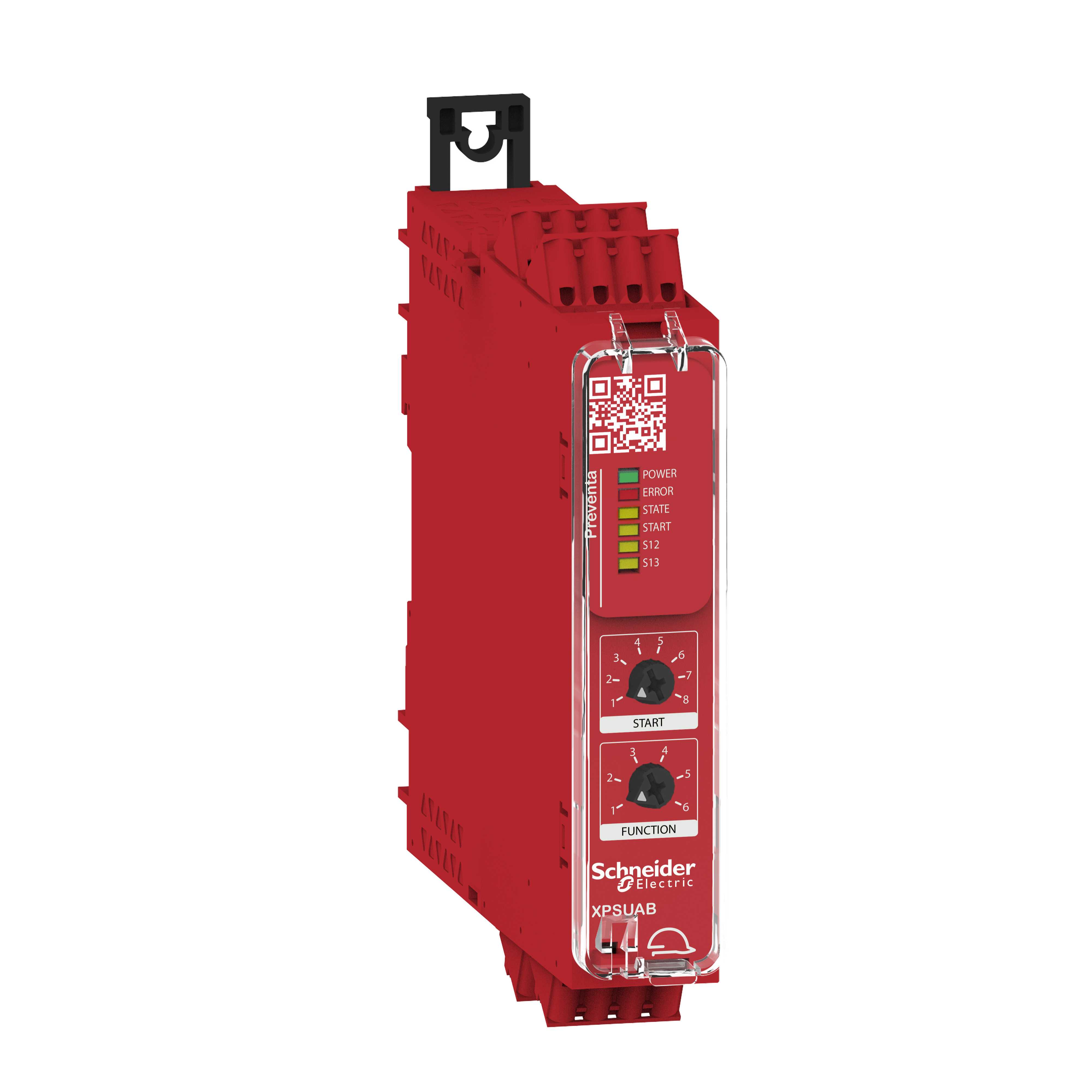 Schneider Electric - Sikkerhetsrelé universal kat. 1 med 1 sikkerhetsinngang og 1xC/O ut m/fjær og 24V