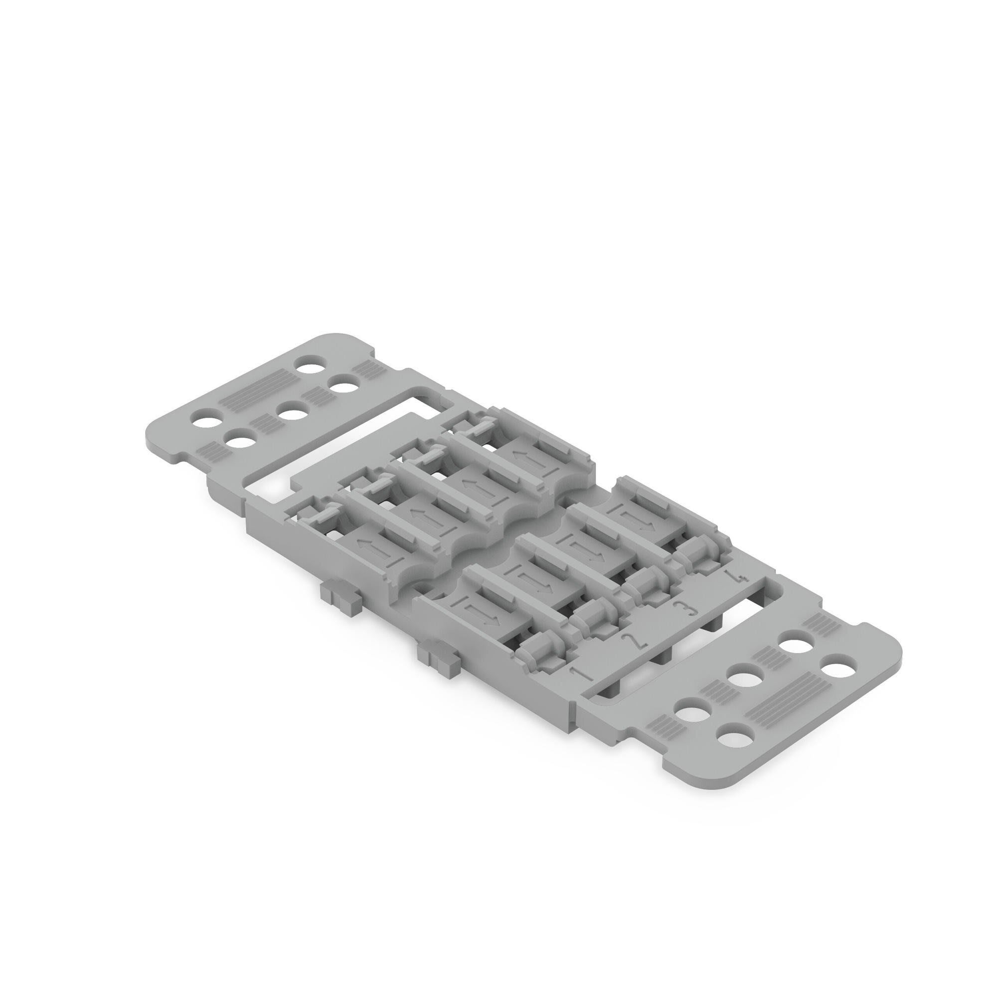 WAGO - Monteringsbrakett med strekkavlastning;4-veis;for Inline koblingsklemme med hendel;grå