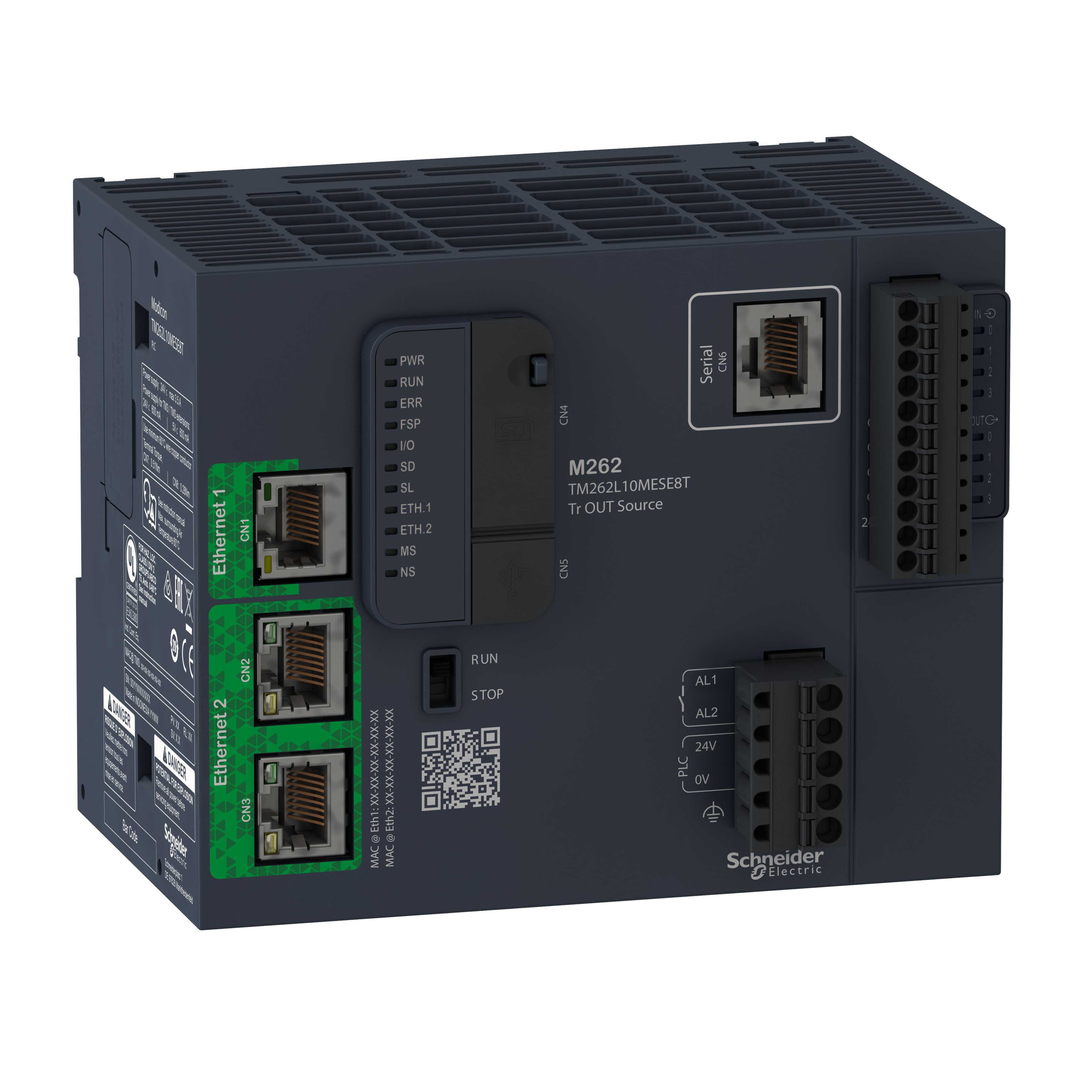 Schneider Electric - Modicon TM262 PLS, Logisk kontroller, 5ns/instruksjon, Ethernet, Modbus