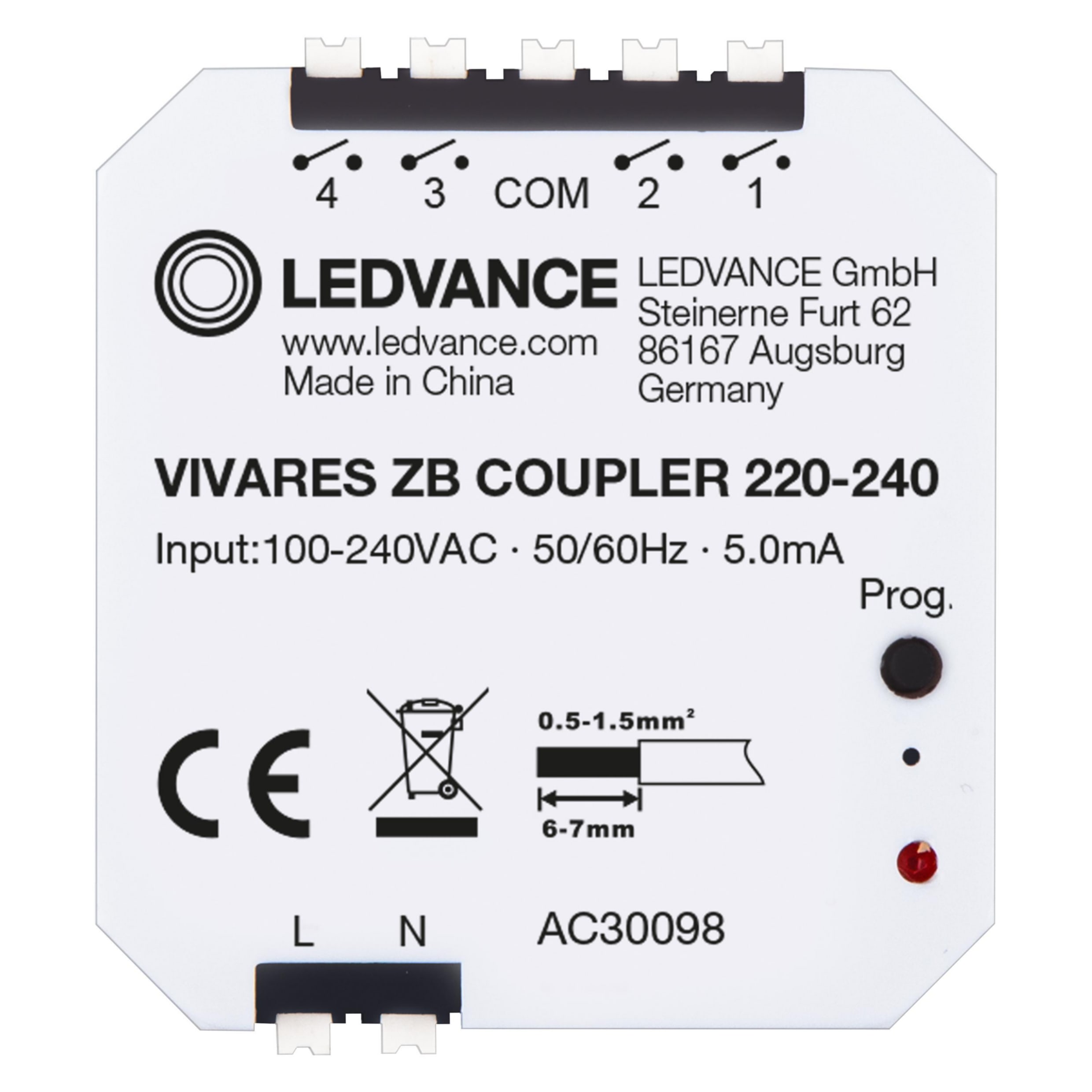 Ledvance - VIVARES ZB COUPLER/Pushbutton 220-240