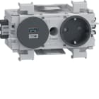Hager - Enkel stikk med USB lader A+C 15W sort farge, leveres med hurtigkobling. For ramme bruk 1200782