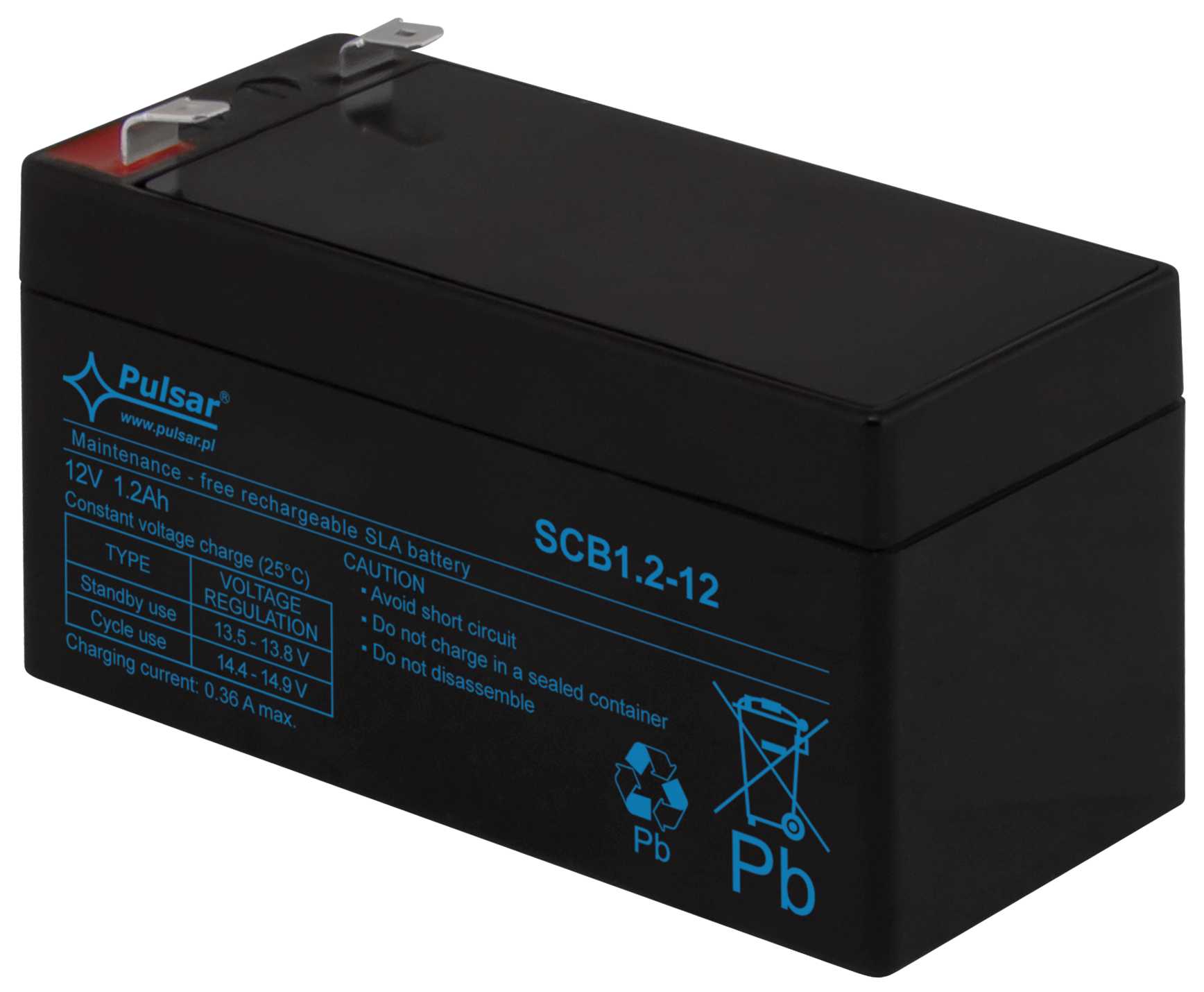 Pulsar - Akkumulator Blybatteri, 12Vdc, 1,3Ah