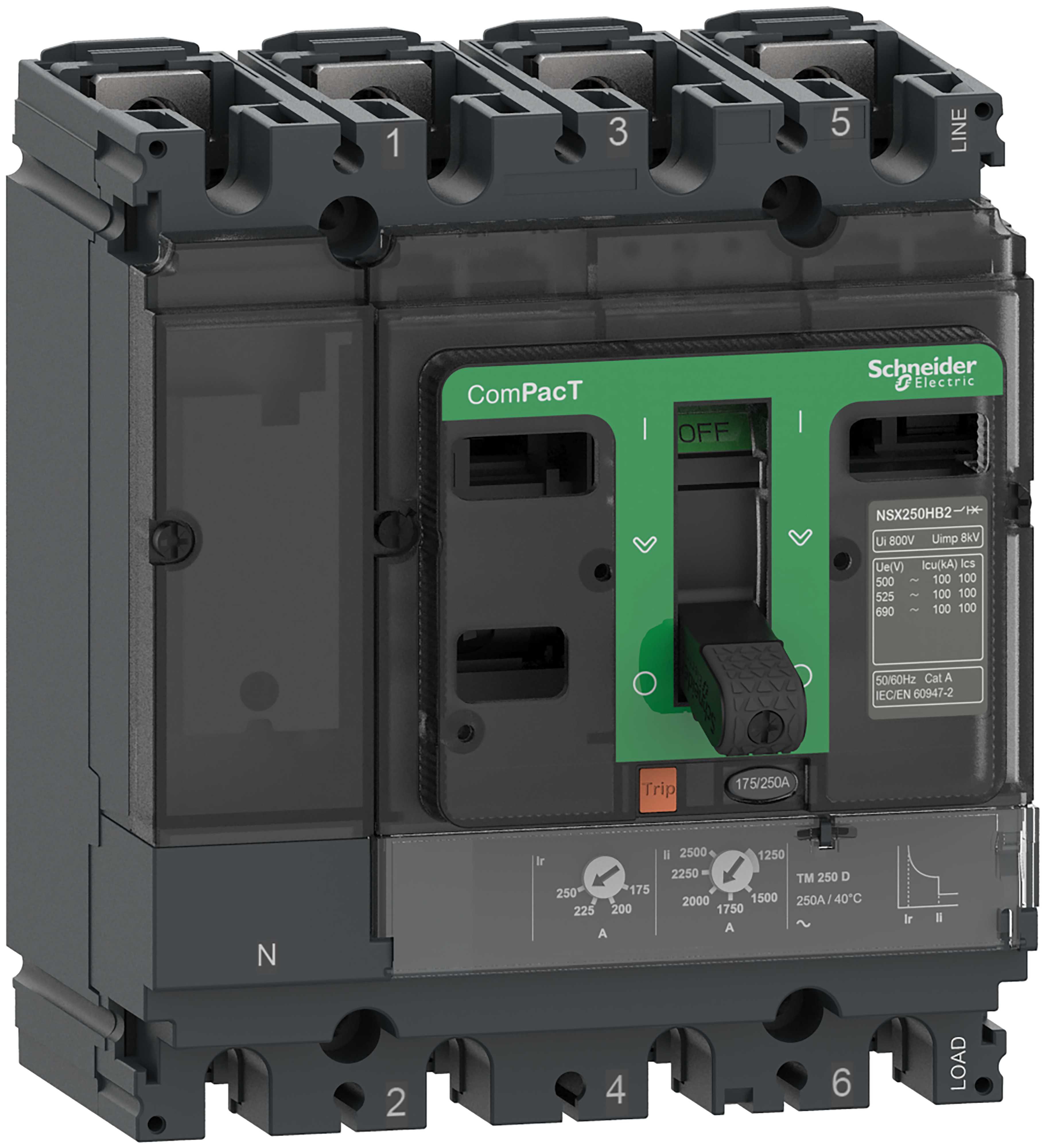 Schneider Electric - Compact NSX160N TM100D 4P4T C16N4TM100