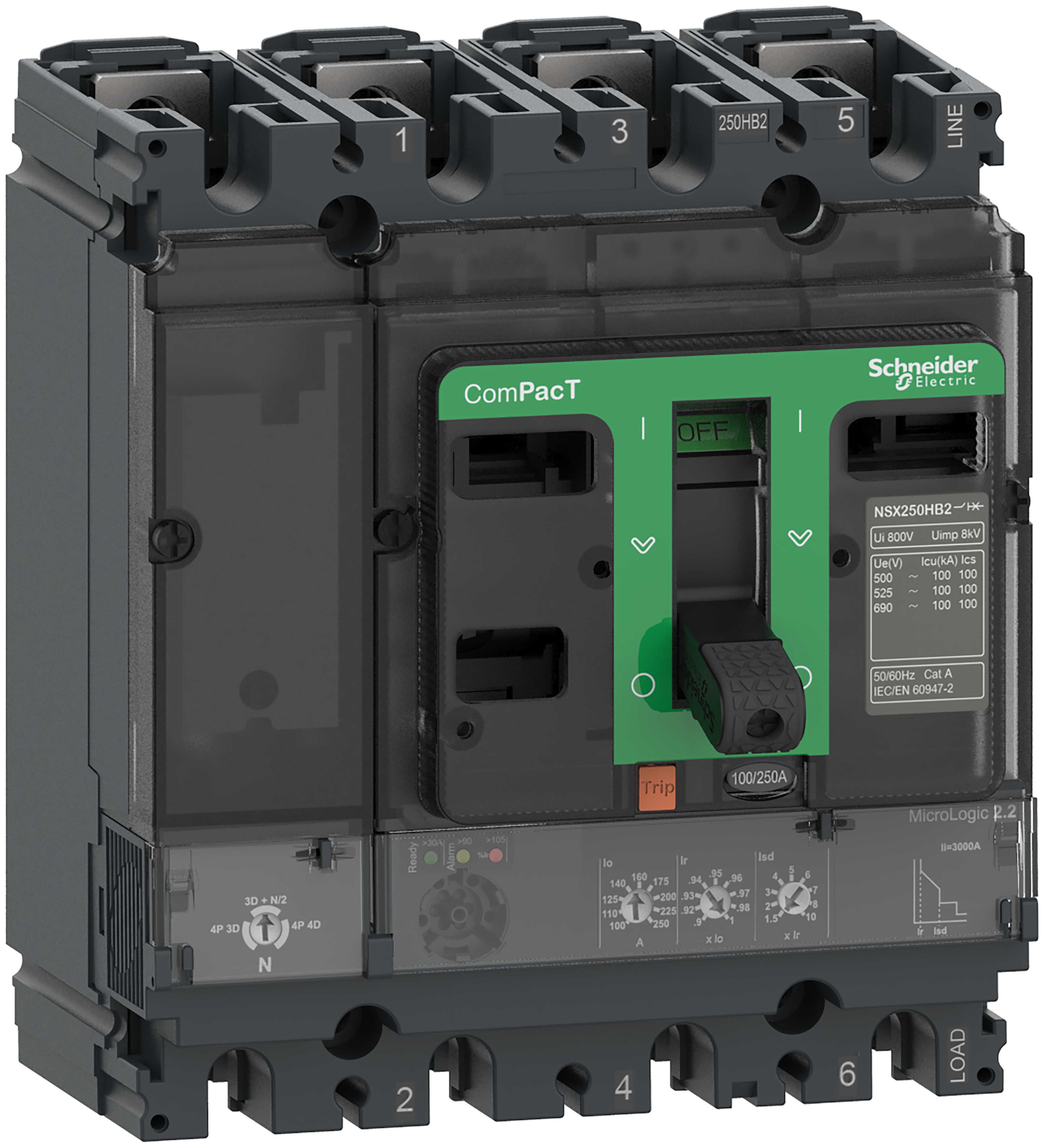Schneider Electric - NSX250B M.logic 2,2 160A 4P C25B42D160