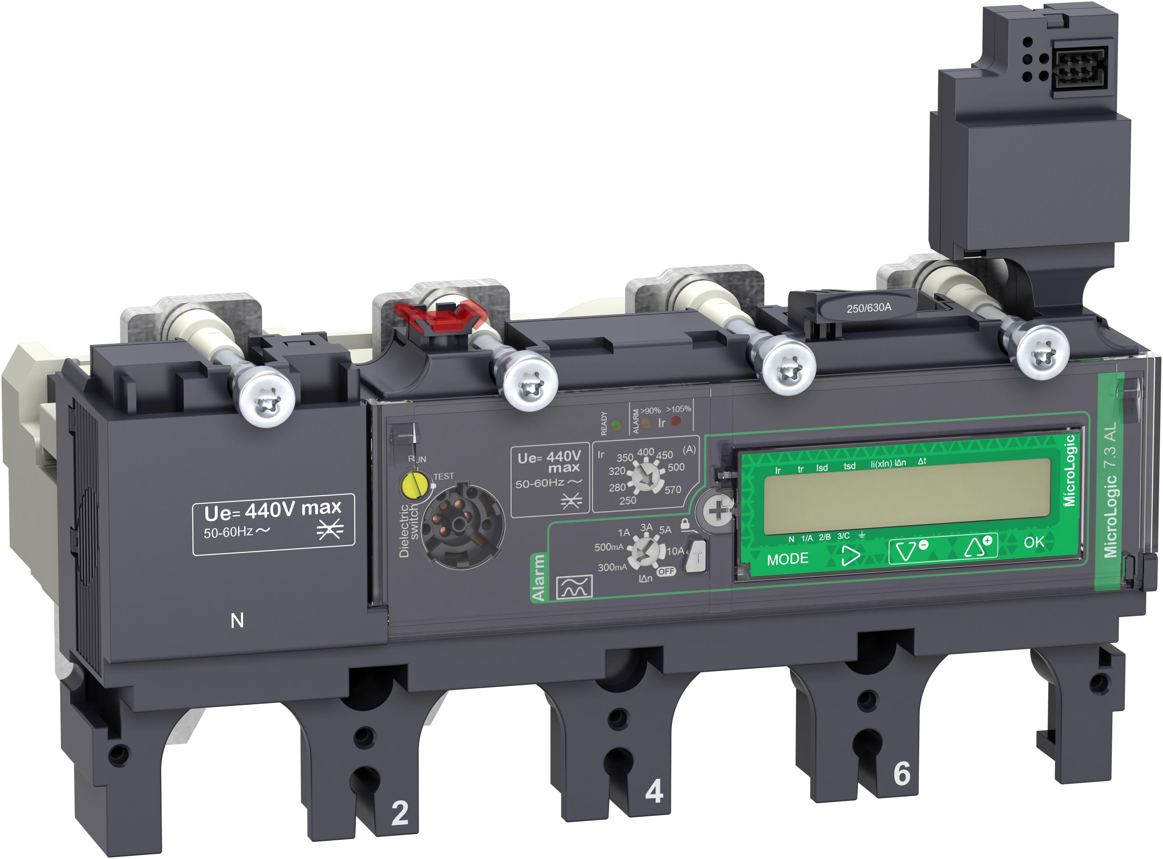 Schneider Electric - Vern for Effektbryter ComPacT NSX400-630-energimåling-jordfeilalarm-Micrologic 7.3EAL 400A 4p