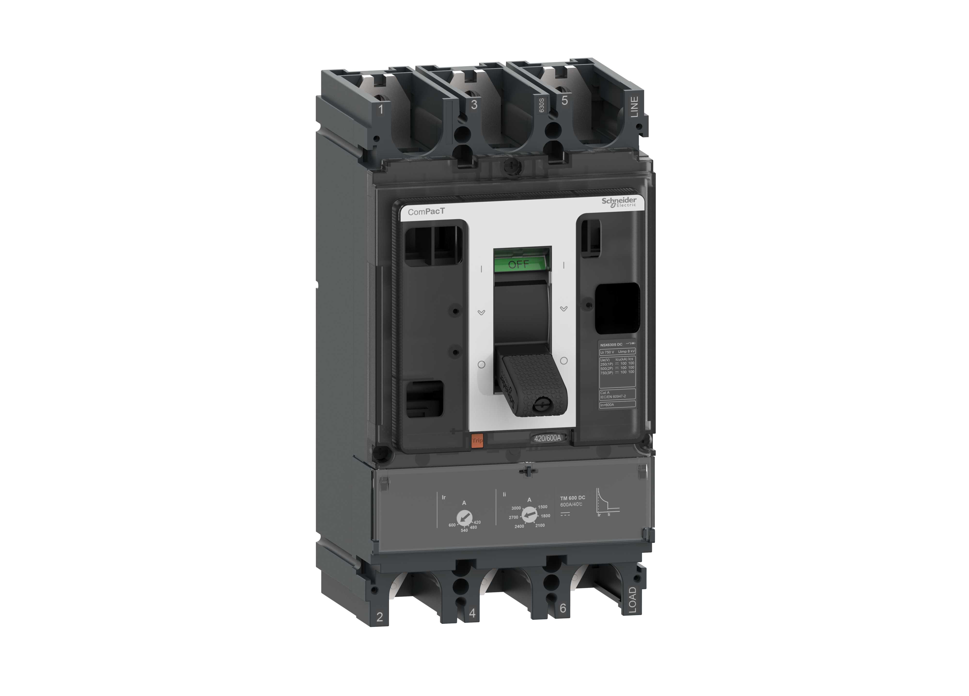 Schneider Electric - Effektbryter NSX500F TM-DC 3p C63F3TM500D