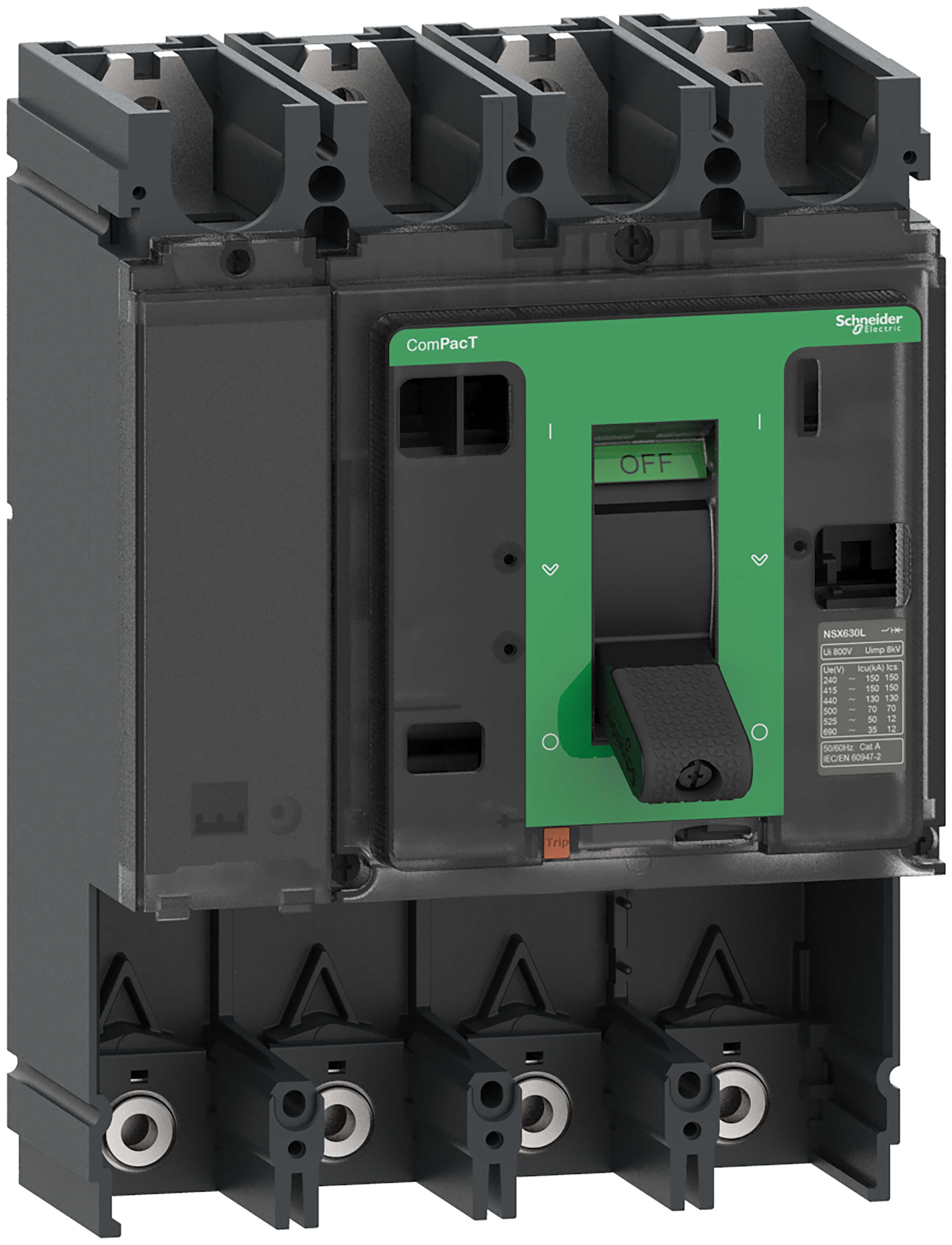 Schneider Electric - Effektbryter ComPacT NSX bryterbase NSX400N 4P uten vern 400A 50kA/415VAC - 85kA/230VAC