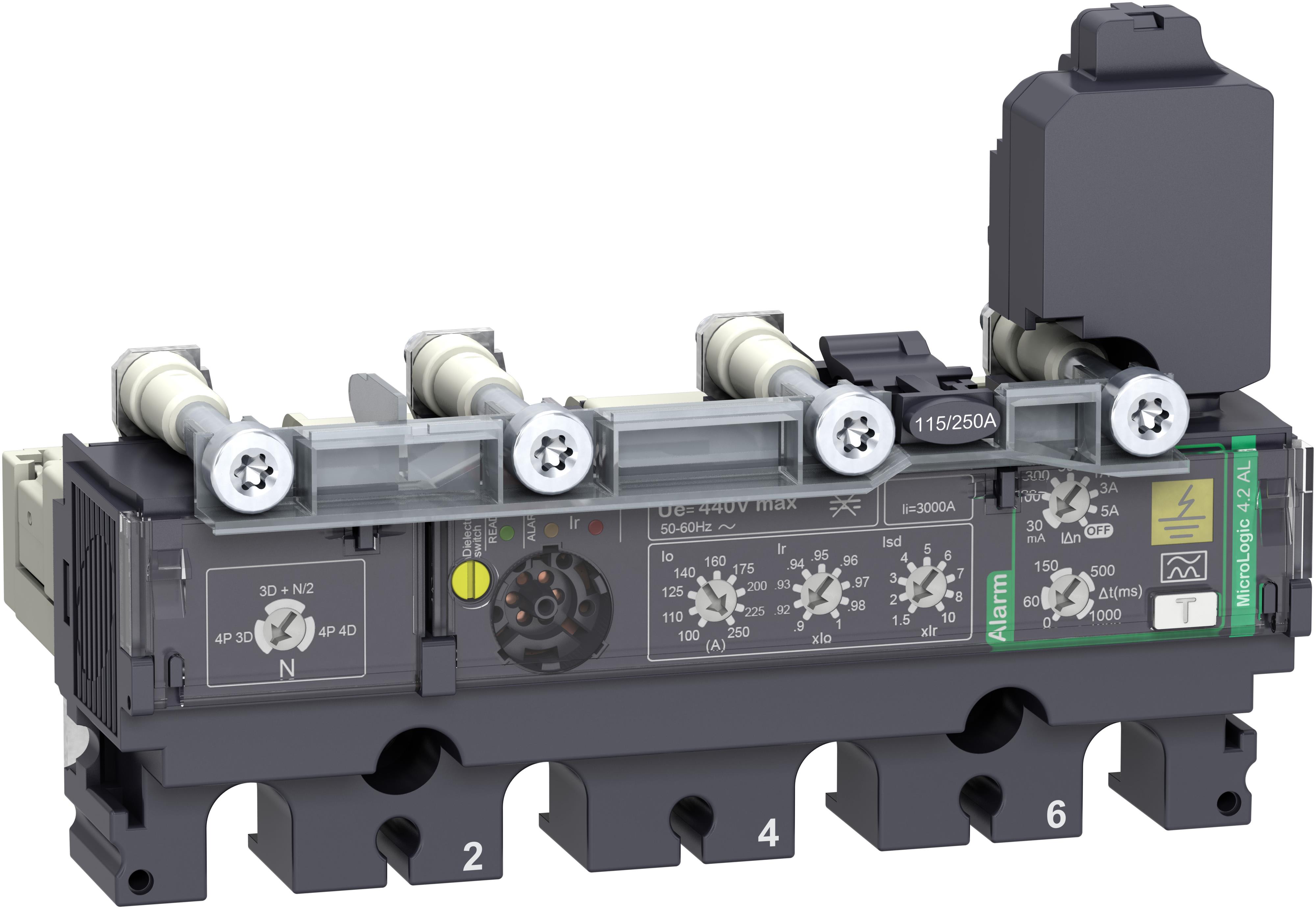 Schneider Electric - Vern for Effektbryter ComPacT NSX100-250-elektronisk-Micrologic 4.2AL 160A 4p med Jordfeilalarm