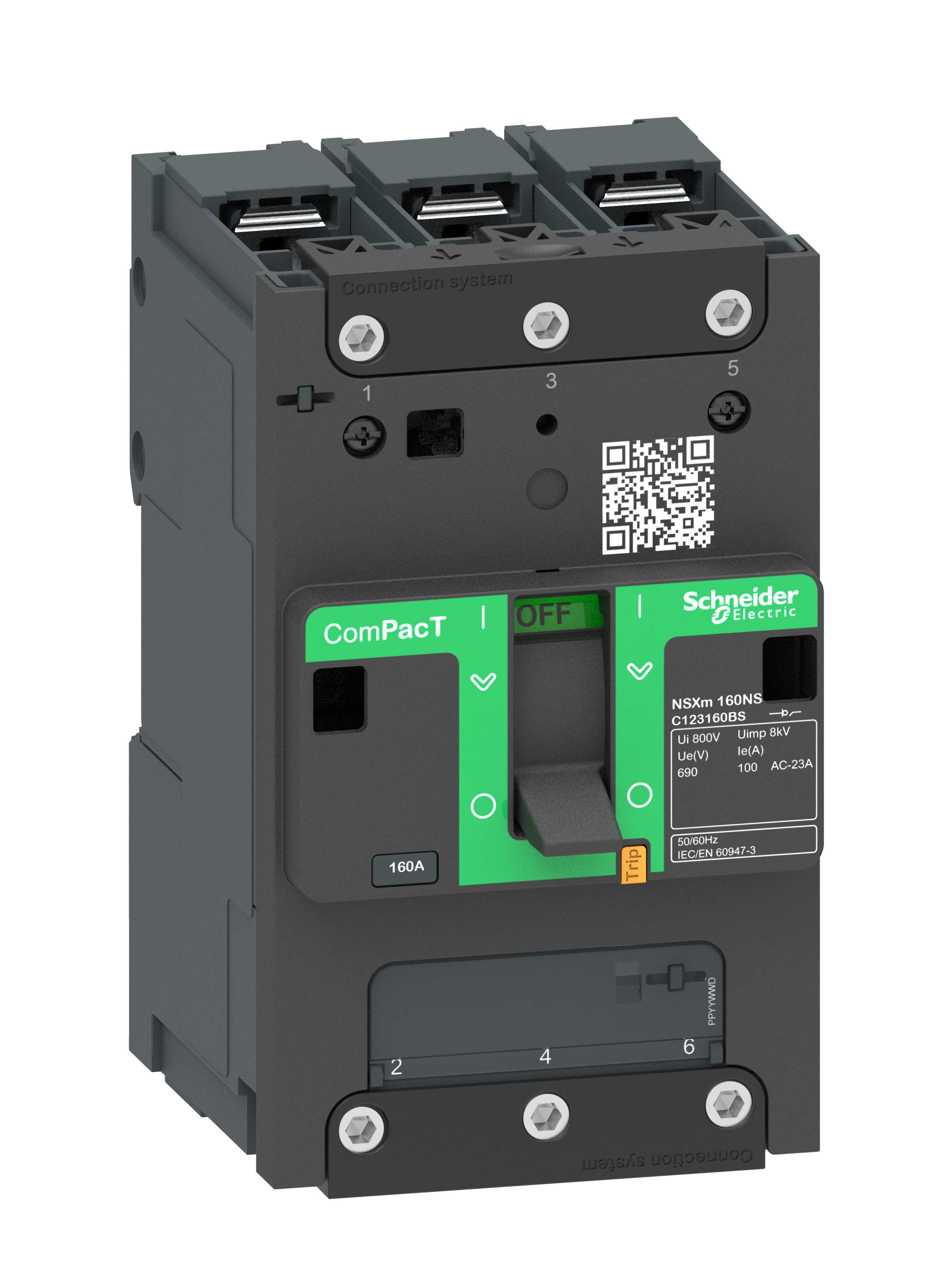 Schneider Electric - Lastbryter NSXm 160A 3p bolt C123160BS