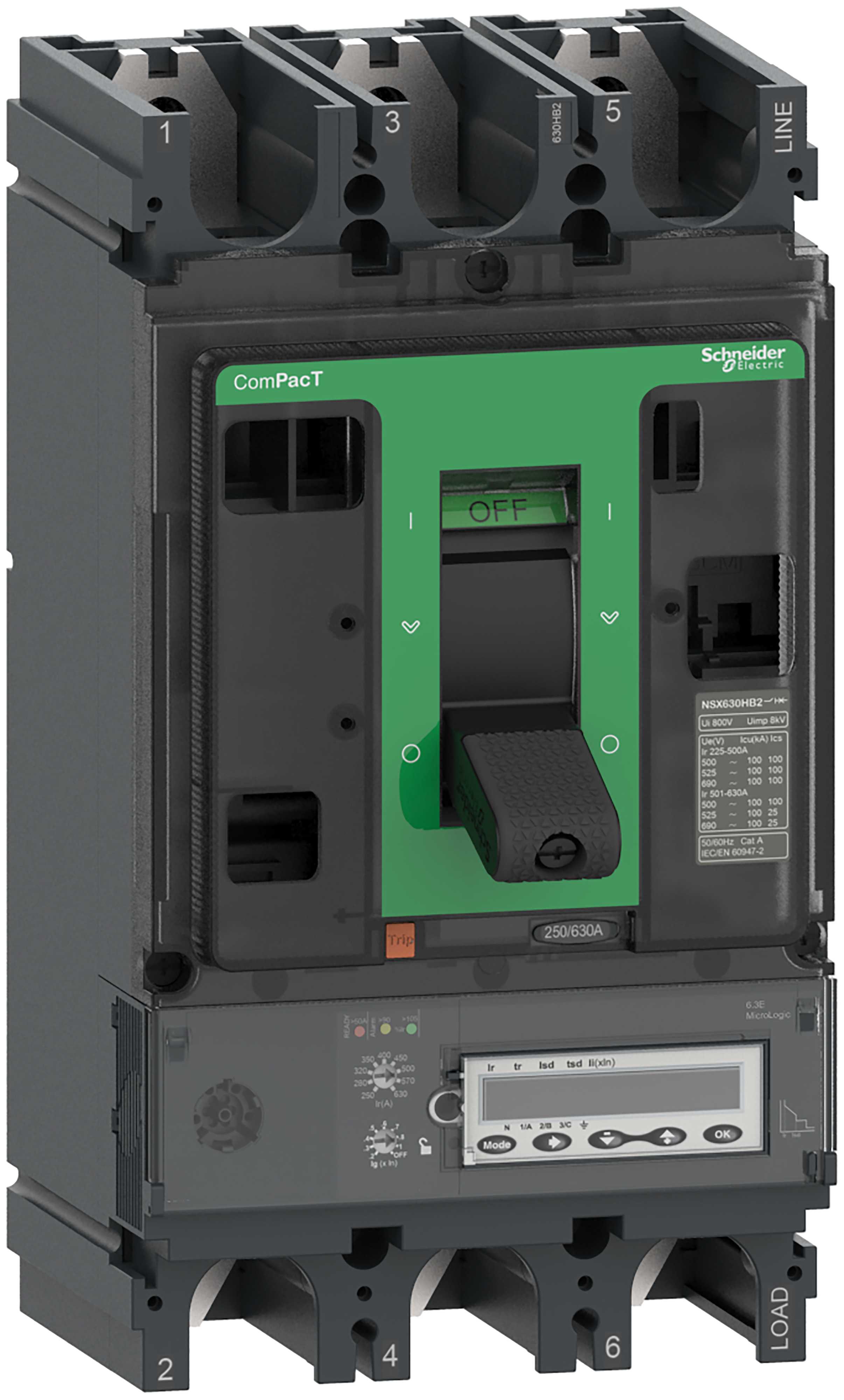 Schneider Electric - NSX630HB1 Mlogic 6,3EM 500A 3P C63V36M500