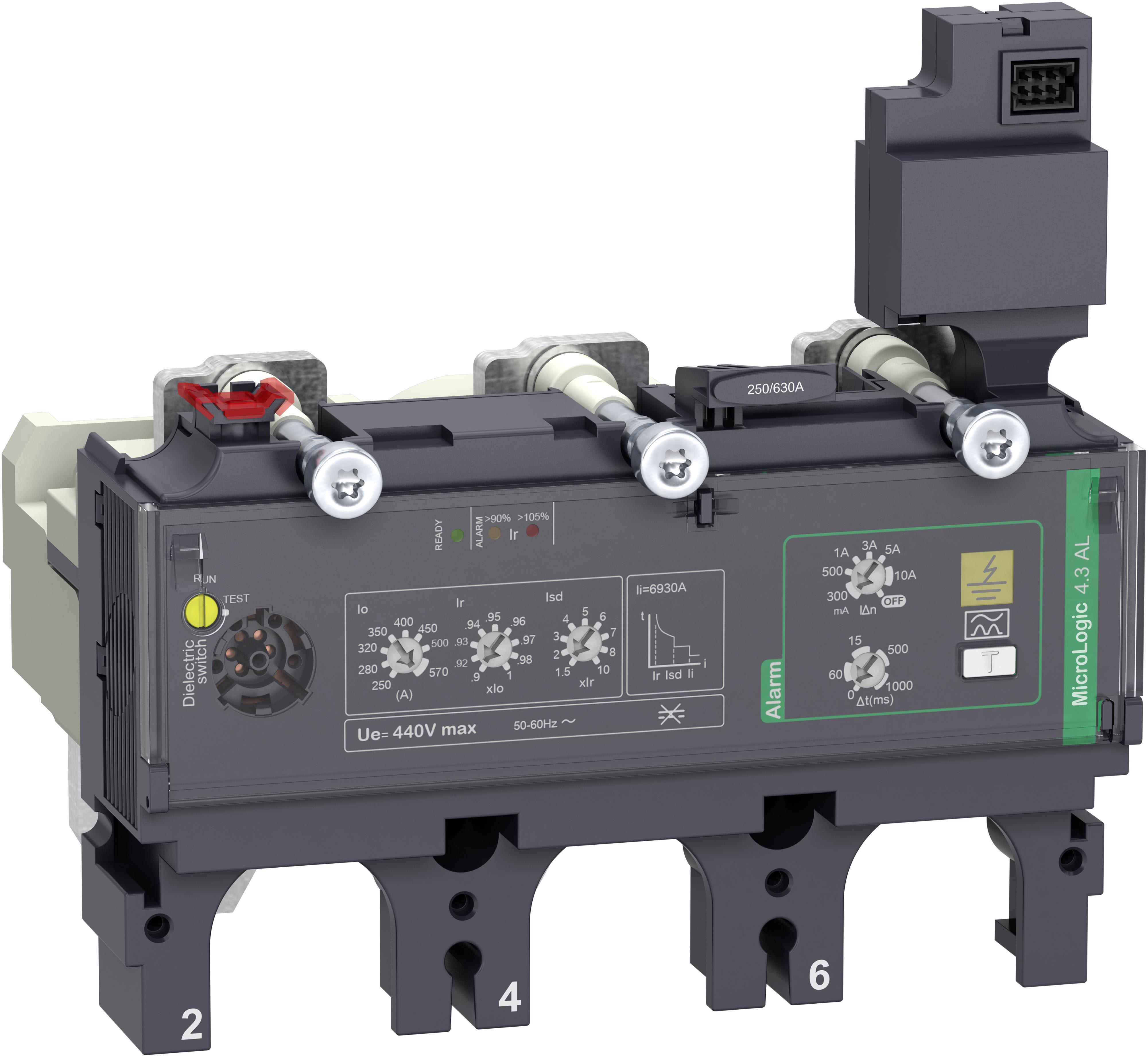 Schneider Electric - Vern for Effektbryter ComPacT NSX400-630-elektronisk vern-Micrologic 4.3AL 400A 3p med Jordfeilalarm