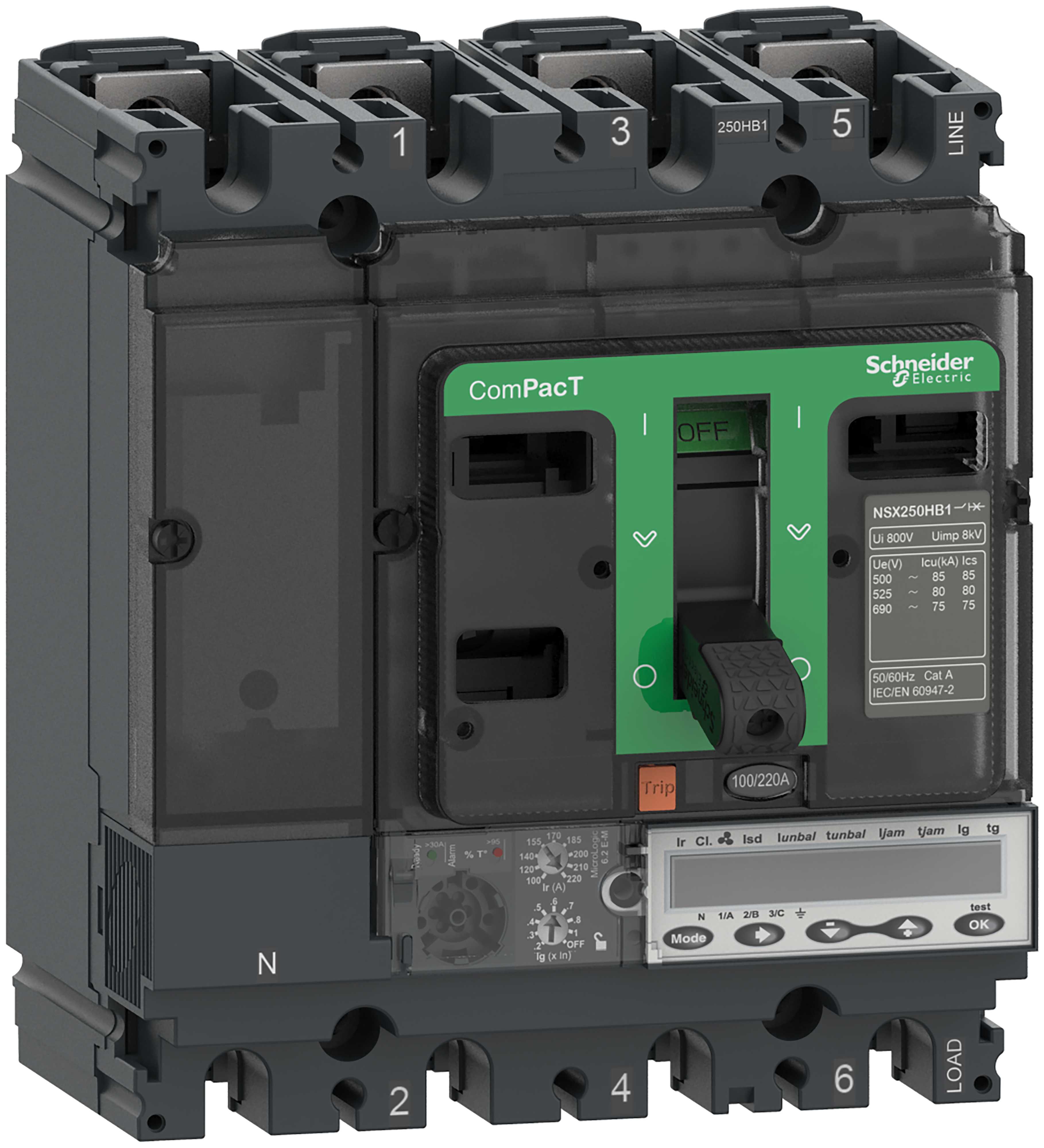 Schneider Electric - NSX250HB2 Mlogic 6,2EM 220A 3P C25W36M220