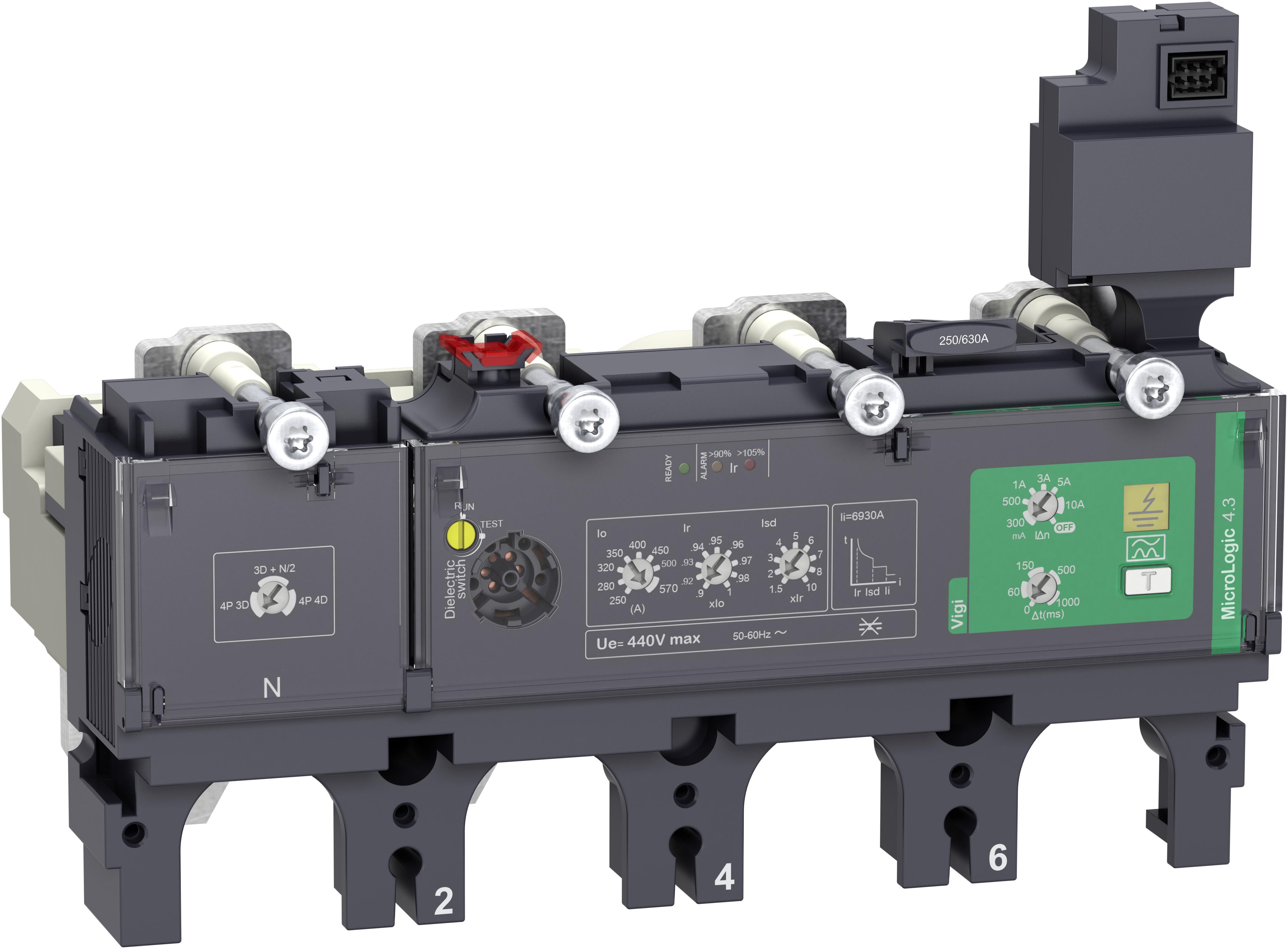 Schneider Electric - Vern for Effektbryter ComPacT NSX400-630-elektronisk vern-Micrologic 4.3 400A 4p med Jordfeilvern