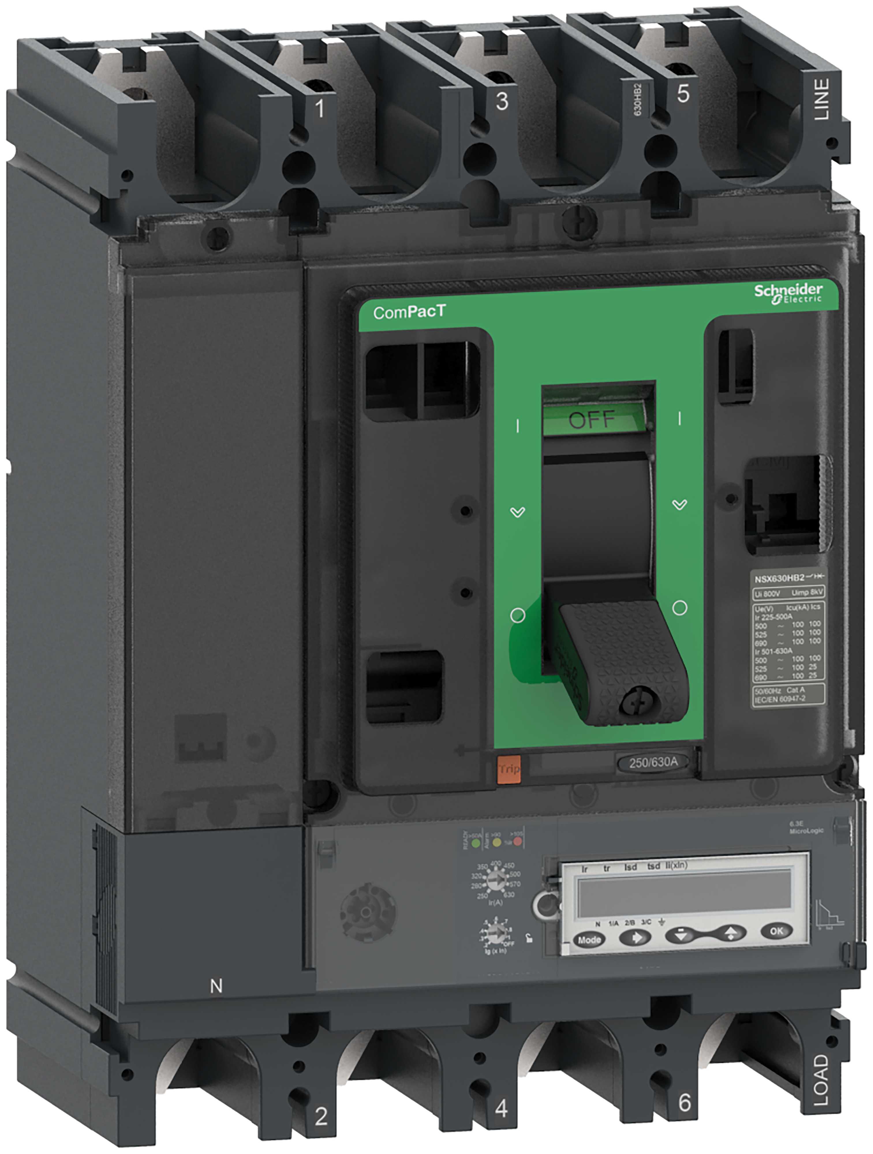 Schneider Electric - NSX630R M.logic 6,3E 630A 4P C63R46E630
