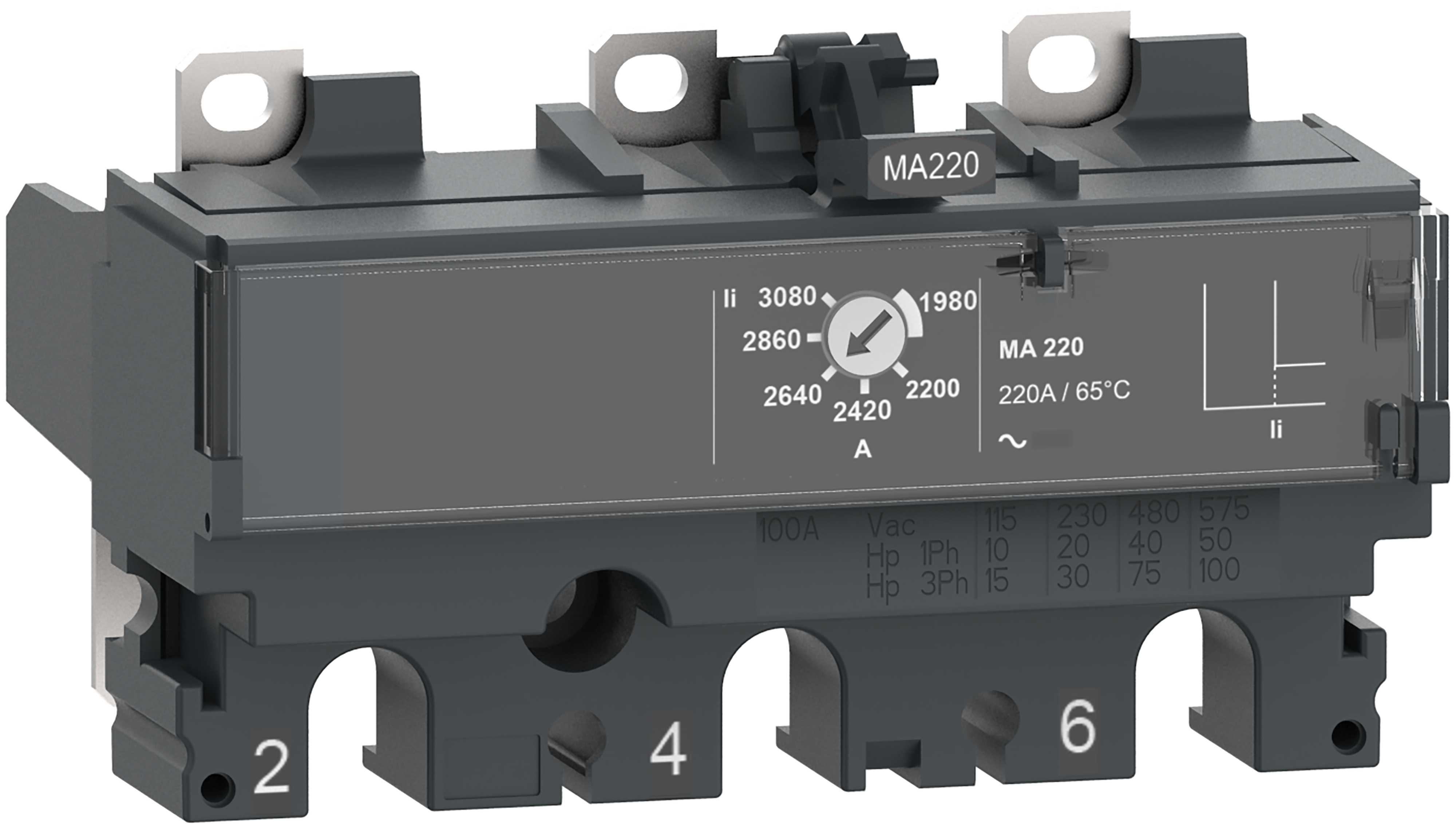 Schneider Electric - Kortsluttningsvern for ComPacT NSX effektbryter. MA220 3P3T 220A