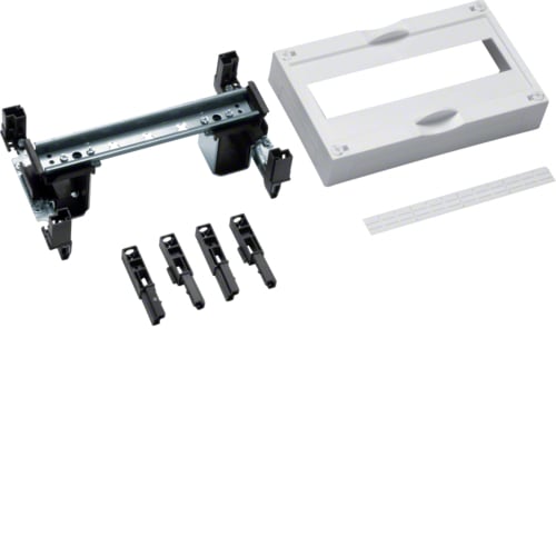 Hager - univers N kit, til univers skap, din-skinner 1x1x12 mod - 12 mod, slisset deksel, h150xb250 mm