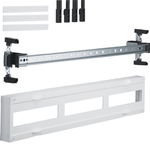 Hager - univers N kit, til univers skap, din-skinner 1x3x12 mod - 36 mod, slisset deksel, h150xb750 mm