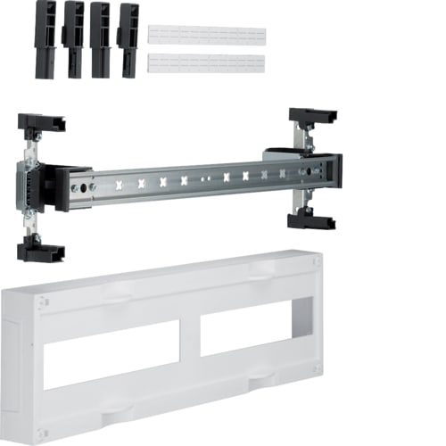 Hager - univers N kit, til univers skap, din-skinner 1x2x12 mod - 24 mod, slisset deksel, h150xb500 mm