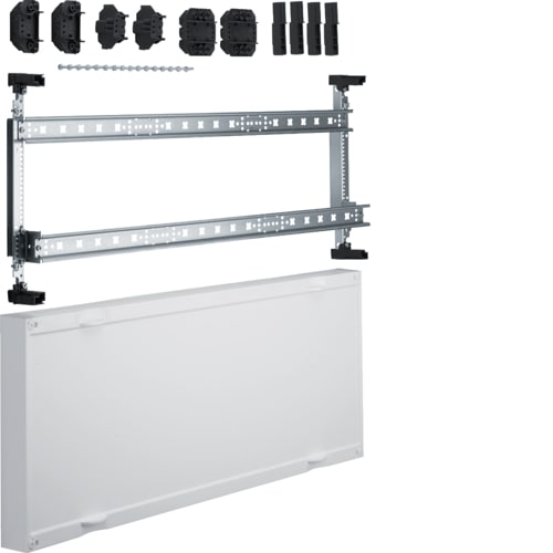 Hager - univers N kit, til univers skap, din-skinner f. rekkeklemmer e.l, tett deksel, h30xb75cm