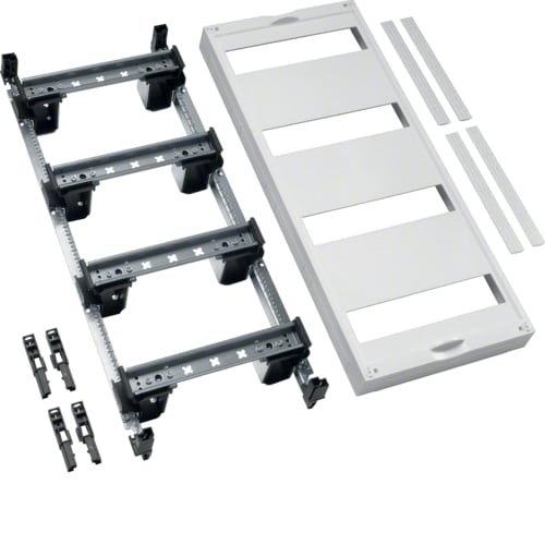 Hager - univers N kit, til univers skap, din-skinner 4x1x12 mod - 48 mod, slisset deksel, h600xb250 mm