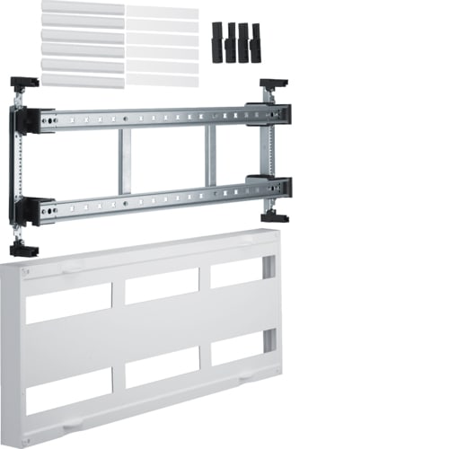 Hager - univers N kit, til univers skap, din-skinner 2x3x12 mod - 72 mod, slisset deksel, h300xb750 mm