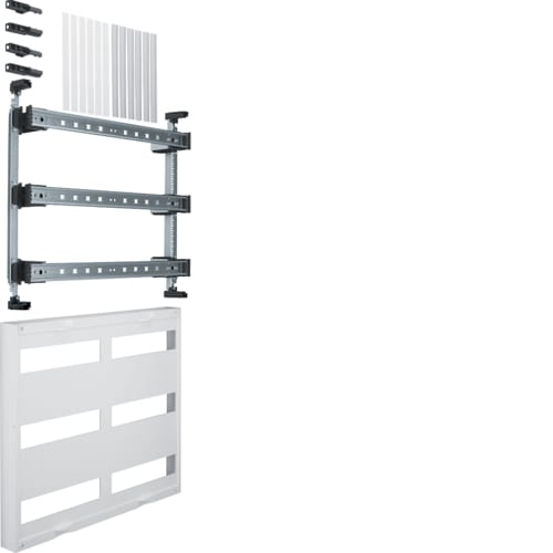 Hager - univers N kit, til univers skap, din-skinner 3x2x12 mod - 72 mod, slisset deksel, h450xb500 mm