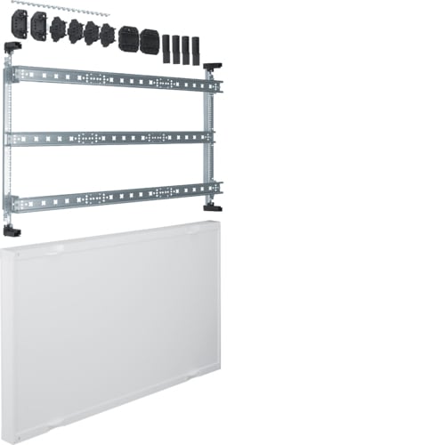 Hager - univers N kit, til univers skap, din-skinner f. rekkeklemmer e.l, tett deksel, h45xb75cm