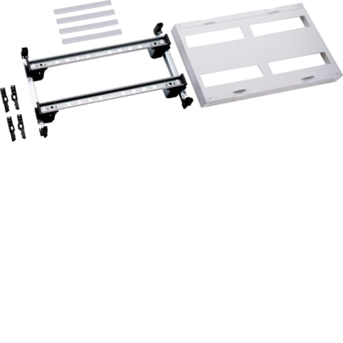 Hager - univers N kit, til univers skap, din-skinner 2x2x12 mod - 48 mod, slisset deksel, h300xb500 mm