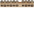 Hager - Jordingsskinne, messing, 10 stk 1,5 til 16mm2 tilkoblinger (5x16+5x10), lengde 67mm