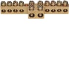 Hager - Jordingsskinne, messing, 10 stk 1,5 til 16mm2 tilkoblinger (2x16+8x10), lengde 69mm
