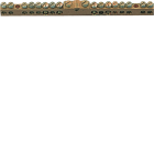 Hager - Jordingsskinne, messing, 17 stk 1,5 til 25mm2 tilkoblinger (1x25+4x16+12x10), lengde 121mm
