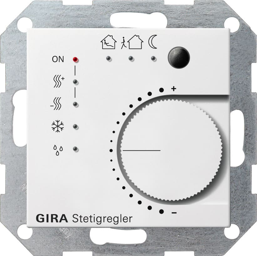 GIRA - KNX temperaturregulator kontinuerlig, system 55 renhvit matt