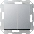 GIRA - Trykkbryter Dobbel endevender System 55 aluminiumsfarget