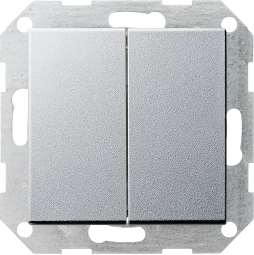 GIRA - Trykkbryter Serie System 55 aluminiumsfarget