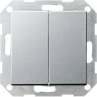 GIRA - Trykkbryter Serie System 55 aluminiumsfarget