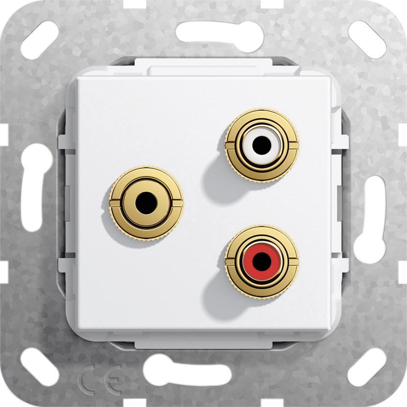 Function - Phono, mini jack han/hun-overgang Innsats hvit