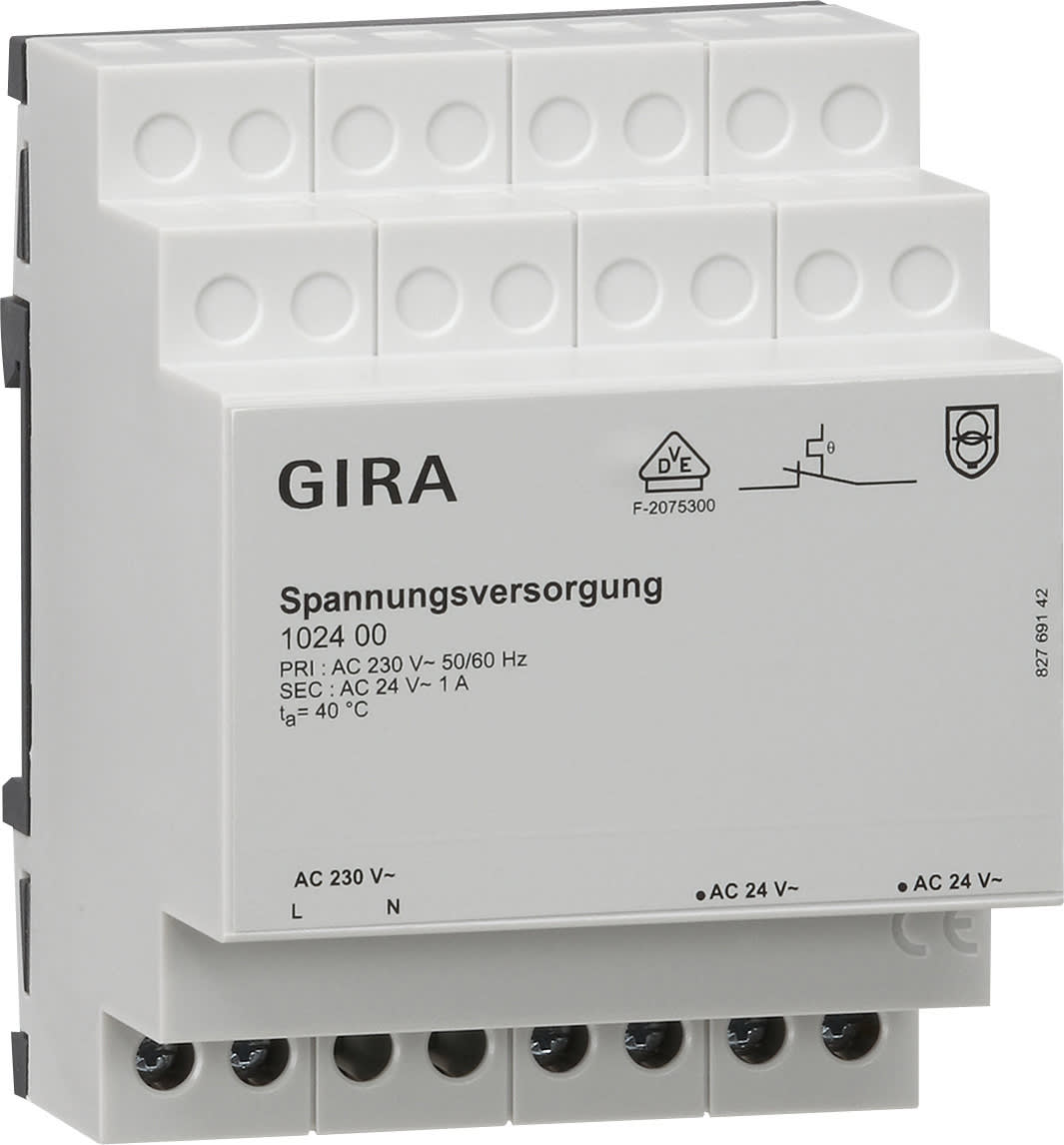 GIRA - Spenningsforsyning AC 24V 1A KNX tavlemontert
