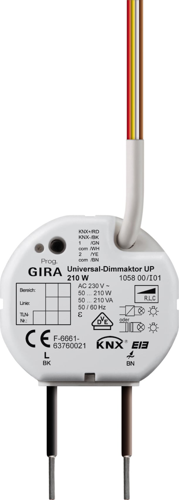 GIRA - KNX Universal-dimmer 20-210 W/VA innfelt KNX