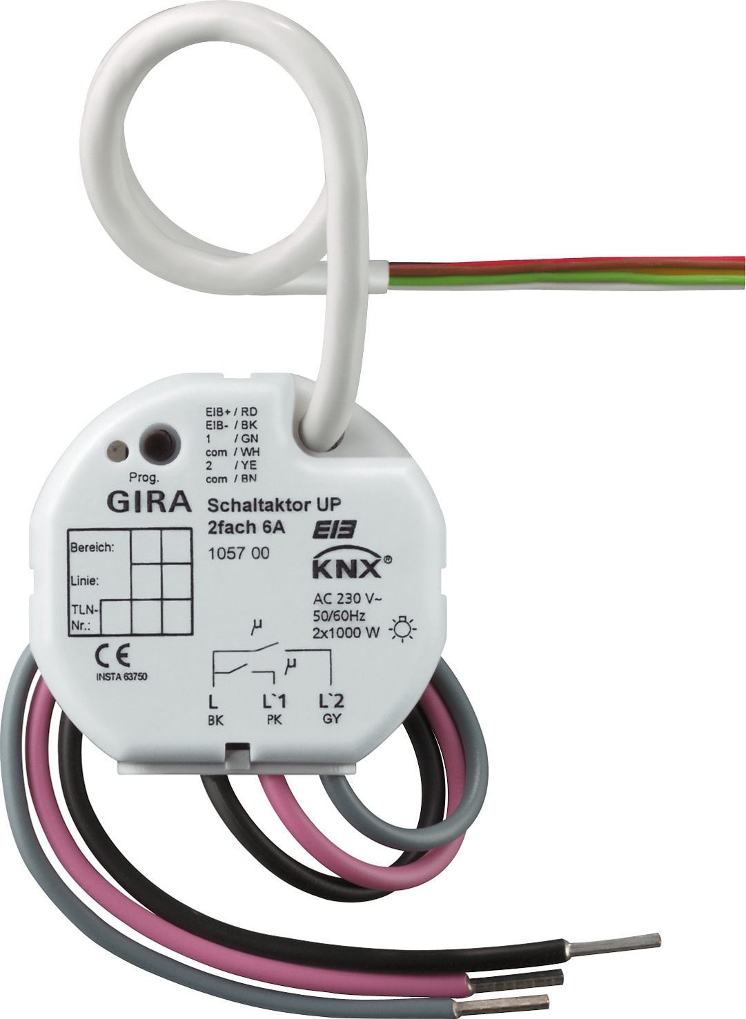 GIRA - KNX Relémodul 2x 6 A innfelt