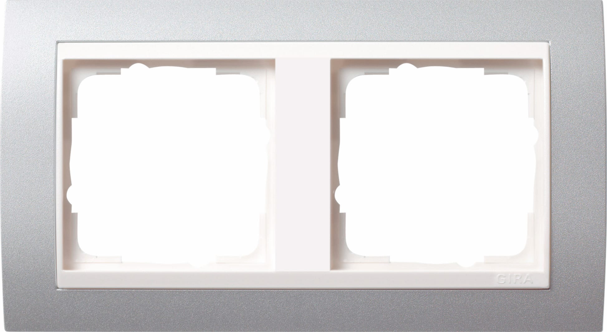 GIRA - Ramme Event alu-farge med hvit mellomramme 2 hull