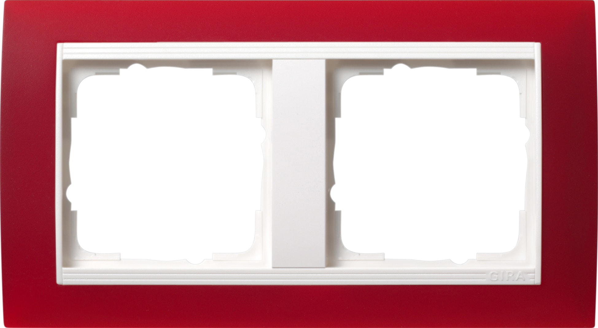 GIRA - Ramme Event Opak rød med hvit mellomramme 3 hull