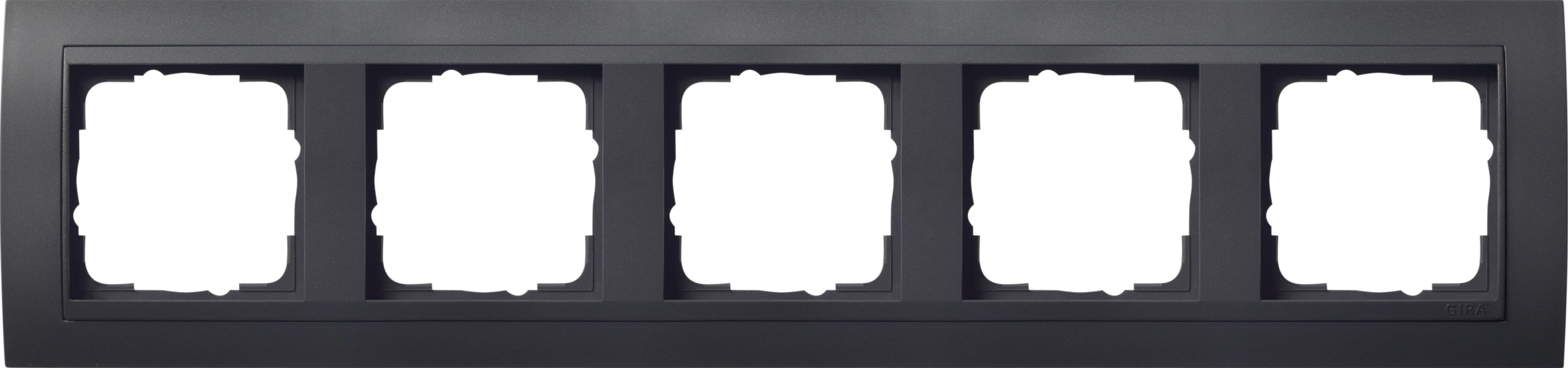 GIRA - Ramme Event antrasitt med antrasitt mellomramme 5 hull