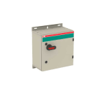 ABB Electrification - Sikkerhetsbryter, OT125GUUR3TZ, 3P, 400V, 125A, 55kW, Stålkapsl, IP65, Sort pistolh, 1NO+1NC, EMC