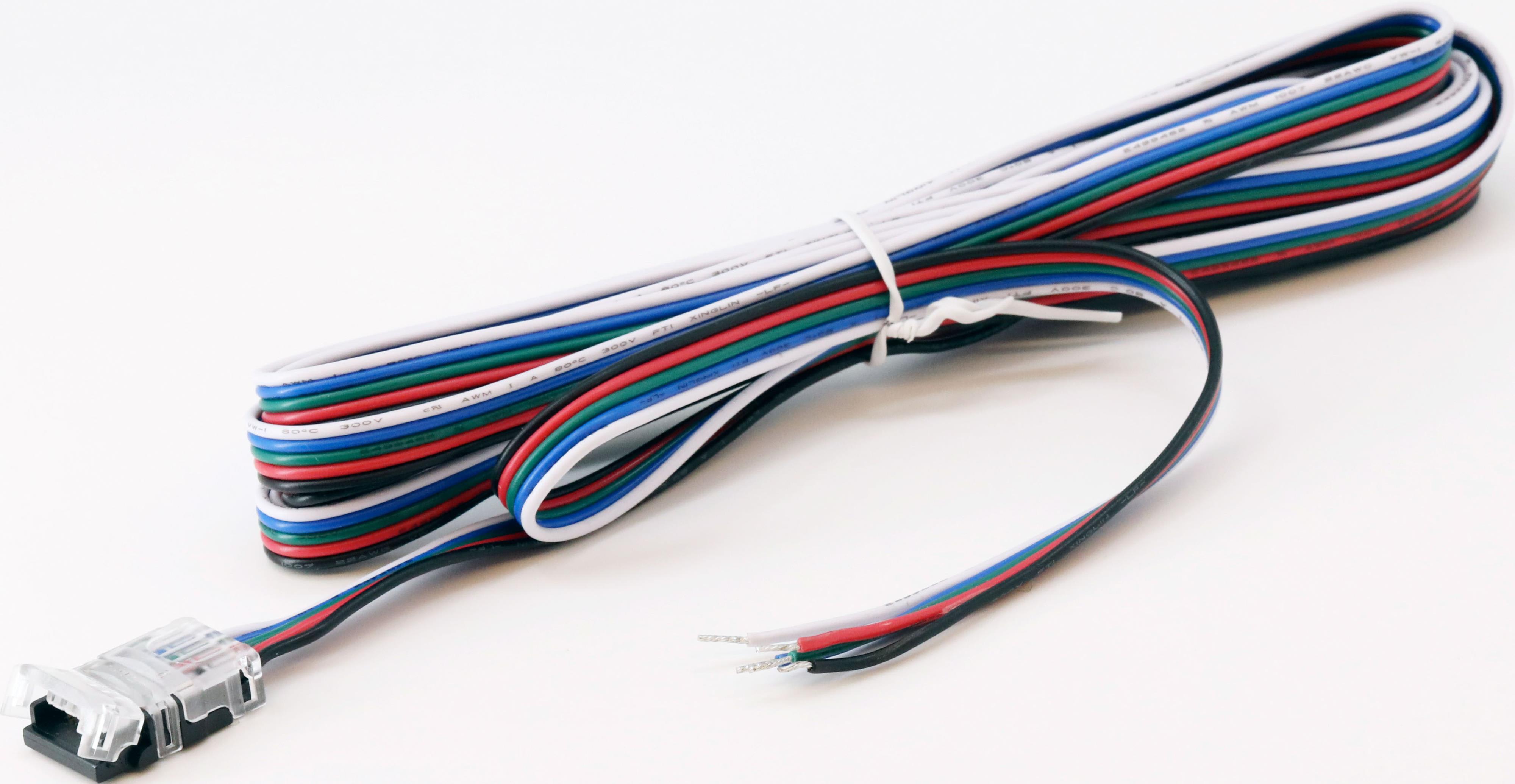 Unilamp - Multistrip tilbehør: 3 meter tilkoblingskabel med loddefri hurtigkobling til strip. IP20.