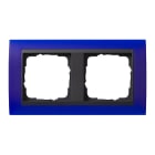 GIRA - Ramme Event Opak blå med antrasitt mellomramme 2 hull
