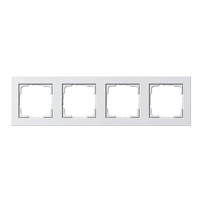 GIRA - Ramme E2 hvit silkematt 4 hull