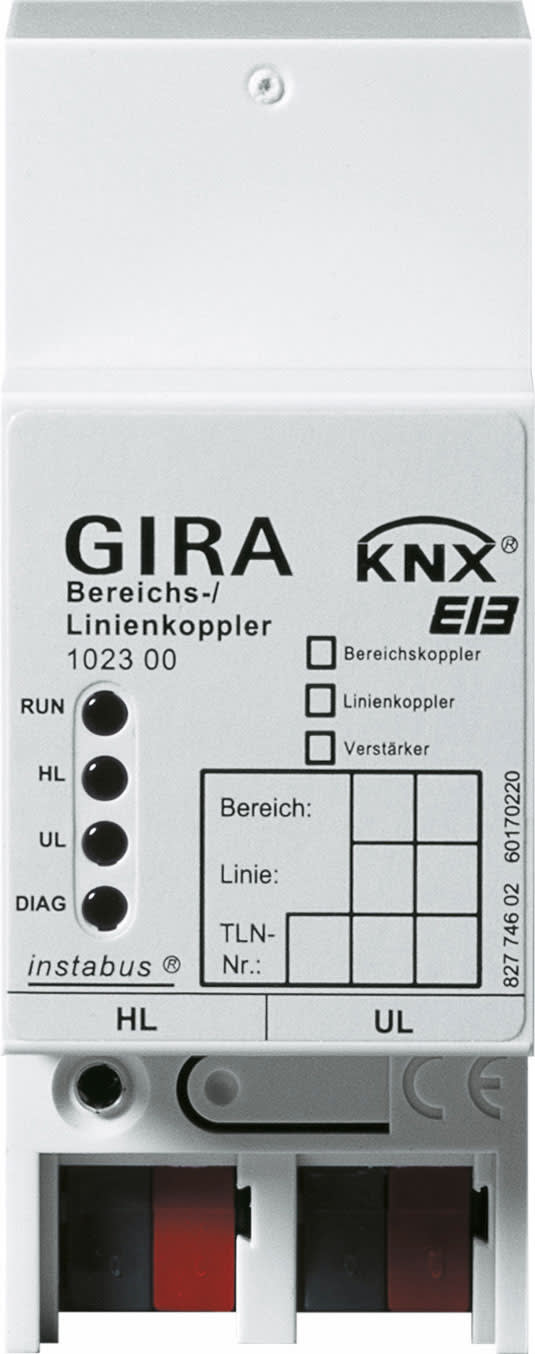 GIRA - KNX Område-/linjekopler tavlemontert