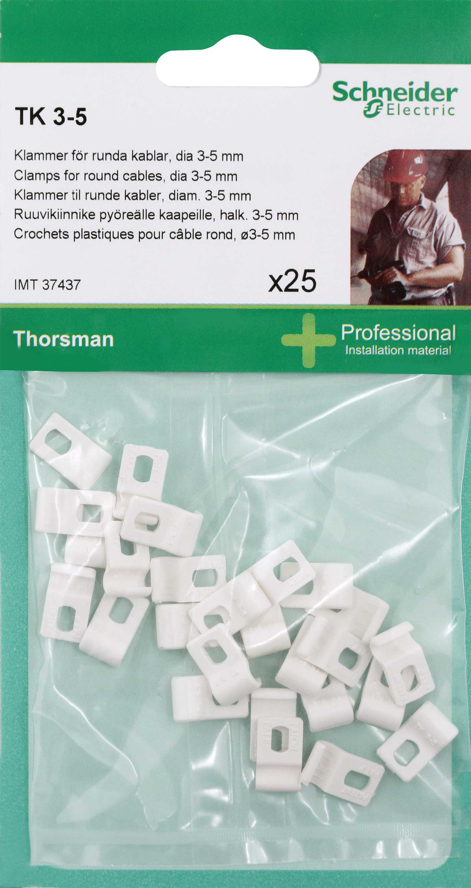 Thorsman
 - TK klammer 3-5mm hvit 25 stk
